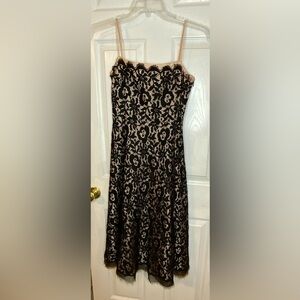 Women’s sheer black lace dress that can be worn at any events.